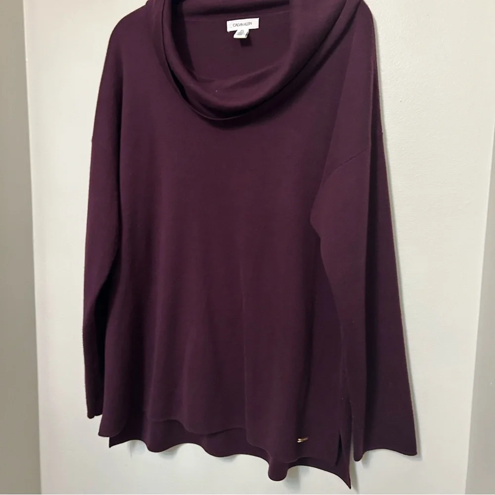Calvin Klein Jeans‎ Pullover Sweater Women's Size L Purple Long Sleeve Career
